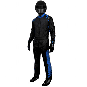 K1 Aero Adult Nomex Fire Suit - Black, Blue - Size XL