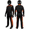 K1 Aero Racing Suit, 3 Layer, Black/Orange, Size Large 56