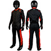 K1 Aero Racing Suit, 3 Layer, Black/Red, Size Large 56