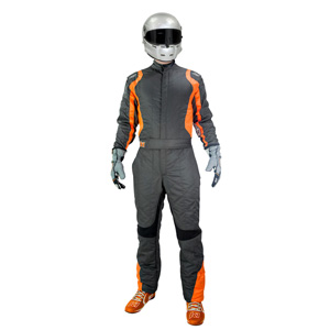 K1 Precision II Adult Nomex Fire Suit- Flo Orange, Grey - Size XL