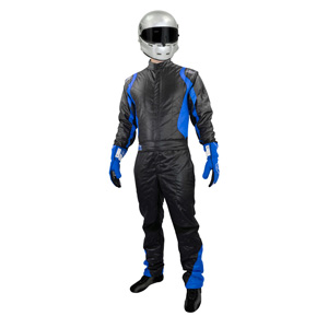 K1 Precision II Adult Nomex Fire Suit- Black, Blue - Size MED