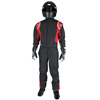 K1 Precision II SFI Youth One-Piece Racing Suit, Black,Red - Size 2XS