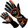 K1 Flex Adult Nomex Auto Racing Gloves - Black, Orange - Size XL