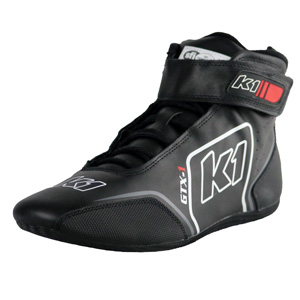 K1 GTX-1 Adult Soft Leather and Nomex Auto Racing Shoes- Black,Grey Size 11