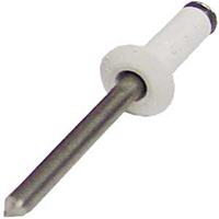 BSC 3/16" Diameter x 3/8" Grip x 3/8" Head White Rivets - Box of 250