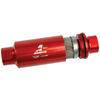 Aeromotive Filter, In-Line, 100-m Stainless Mesh Element, ORB-10 Port, Bright-Dip Red, 2" OD