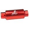 Aeromotive Filter, In-Line, 40-m Stainless Mesh Element, ORB-10 Port, Bright-Dip Red, 2" OD