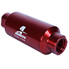 Aeromotive Filter, In-Line, 10-m Microglass Element, ORB-10 Port, Bright-Dip Red, 2" OD
