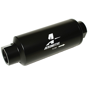 Aeromotive 12341 Filter, In-Line, 10-m Microglass Element, ORB-12 Port, Black Hard-Coat, Marine, 2-1/2" OD