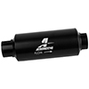 Aeromotive Filter, In-Line, 40-m Stainless Mesh Element, ORB-12 Port, Black Hard-Coat, Marine, 2-1/2" OD