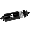 Filter, In-Line, 40-m Stainless Mesh Element, AN-06 Male, Bright-Dip Black, 2" OD