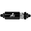 Filter, In-Line, 100-m Stainless Mesh Element, AN-08 Male, Bright-Dip Black, 2" OD