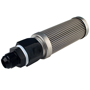 Fuel Filter, Bulkhead, AN-10, 100 Micron Stainless Steel