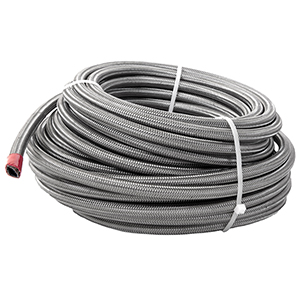 Hose, Fuel, PTFE, Stainless Steel Braided,  AN-06 x 8'