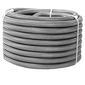 Hose, Fuel, PTFE, Stainless Steel Braided,  AN-10 x 4'
