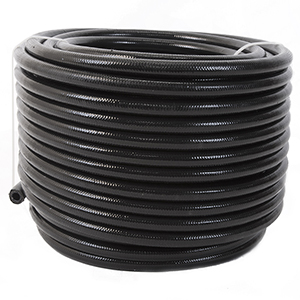 Hose, Fuel, PTFE, Stainless Steel Braided, Black Jacketed, AN-06 x 4'