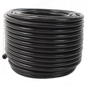 Hose, Fuel, PTFE, Stainless Steel Braided, Black Jacketed, AN-06 x 12'