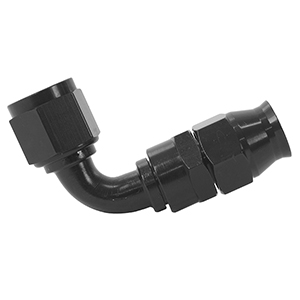 Hose End, PTFE, AN-08, 90¡, Black Anodized