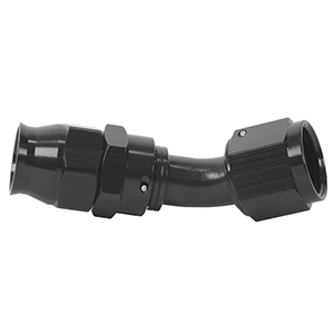 Hose End, PTFE, AN-10, 45¡, Black Anodized