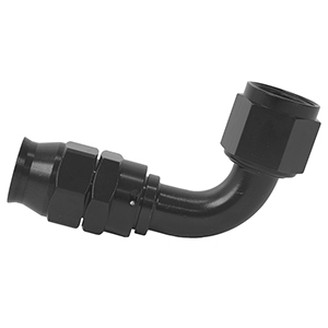 Hose End, PTFE, AN-10, 90¡, Black Anodized