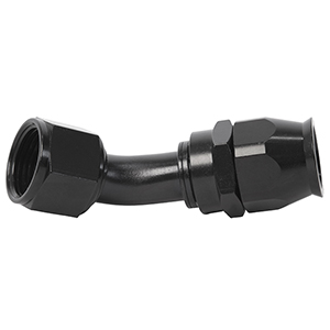Hose End, PTFE, AN-12, 45¡, Black Anodized