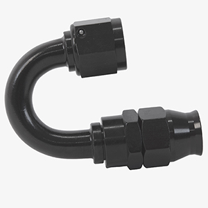 Hose End, PTFE, AN-08, 180¡, Black Anodized