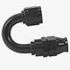 Hose End, PTFE, AN-08, 180¡, Black Anodized