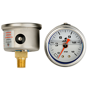 Aeromotive 0 to 15 psi Fuel Pressure Gauge