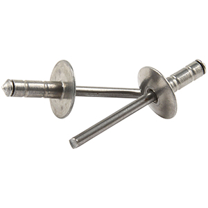 3/16" Large Head Multi-Grip Rivets Steel Mandrel Silver