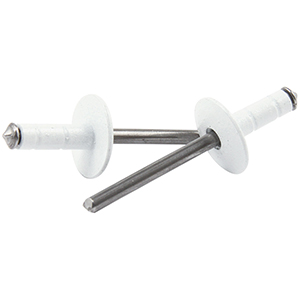3/16" Large Head Multi-Grip Rivets Steel Mandrel White