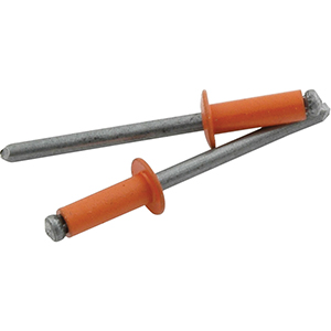 3/16" Small Head Rivets Steel Mandrel Orange