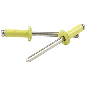 3/16" Small Head Rivets Aluminum Mandrel Yellow