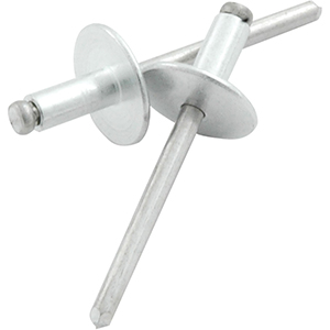 3/16" Large Head Rivets Aluminum Mandrel Silver