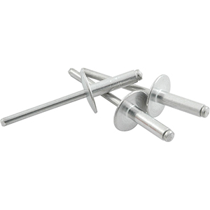 3/16" Large Head Rivets Aluminum Mandrel Silver