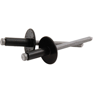 3/16" Large Head Rivets Steel Mandrel Black