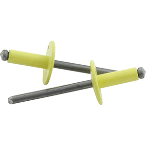 3/16" Large Head Rivets Steel Mandrel Yellow