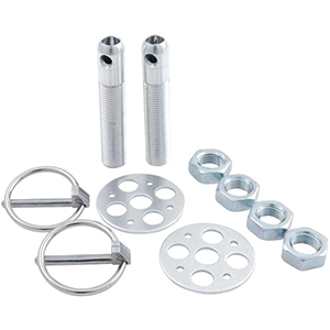 Aluminum Hood Pin Kit with 1/2" Pins Lightweight Silver