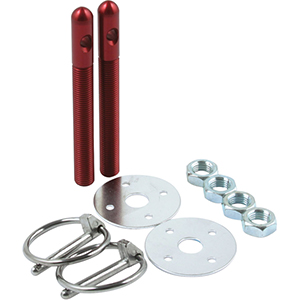 Aluminum Hood Pin Kit with 3/8" Pins Red