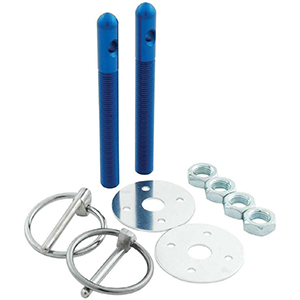 Aluminum Hood Pin Kit with 3/8" Pins Blue