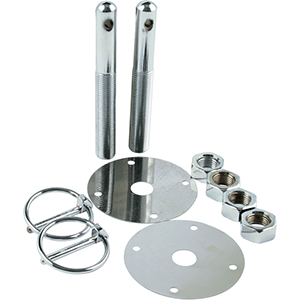 Steel Hood Pin Kit with 3/16" Flip-Over Clips