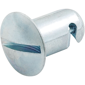 Steel Oval Head Fasteners 7/16" x .400" Long Silver