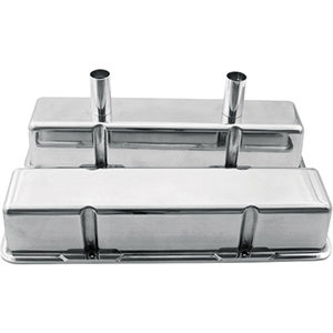 Cast Aluminum Valve Covers SB Chevy w/Tubes