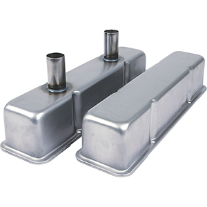 Steel Valve Covers SB Chevy Unpainted w/Tubes