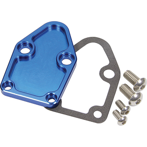 Fuel Pump Block-Off Plate SBC Blue