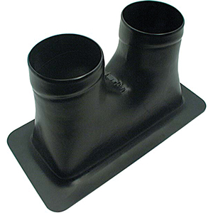 Plastic Brake Duct Double Outlet Black