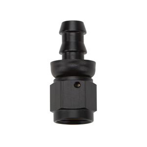 Hose End Pushlock Black Aluminum Straight -8