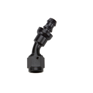Hose End Pushlock Black Aluminum 30 Deg Elbow -12
