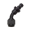 Hose End Pushlock Black Aluminum 45 Deg Elbow -4