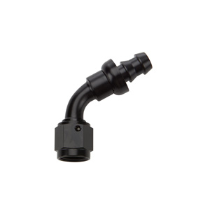 Hose End Pushlock Black Aluminum 60 Deg Elbow -6