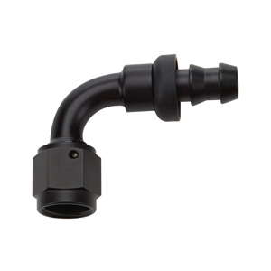Hose End Pushlock Black Aluminum 90 Deg Elbow -10